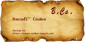 Bacsó Csaba névjegykártya