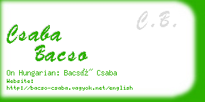 csaba bacso business card